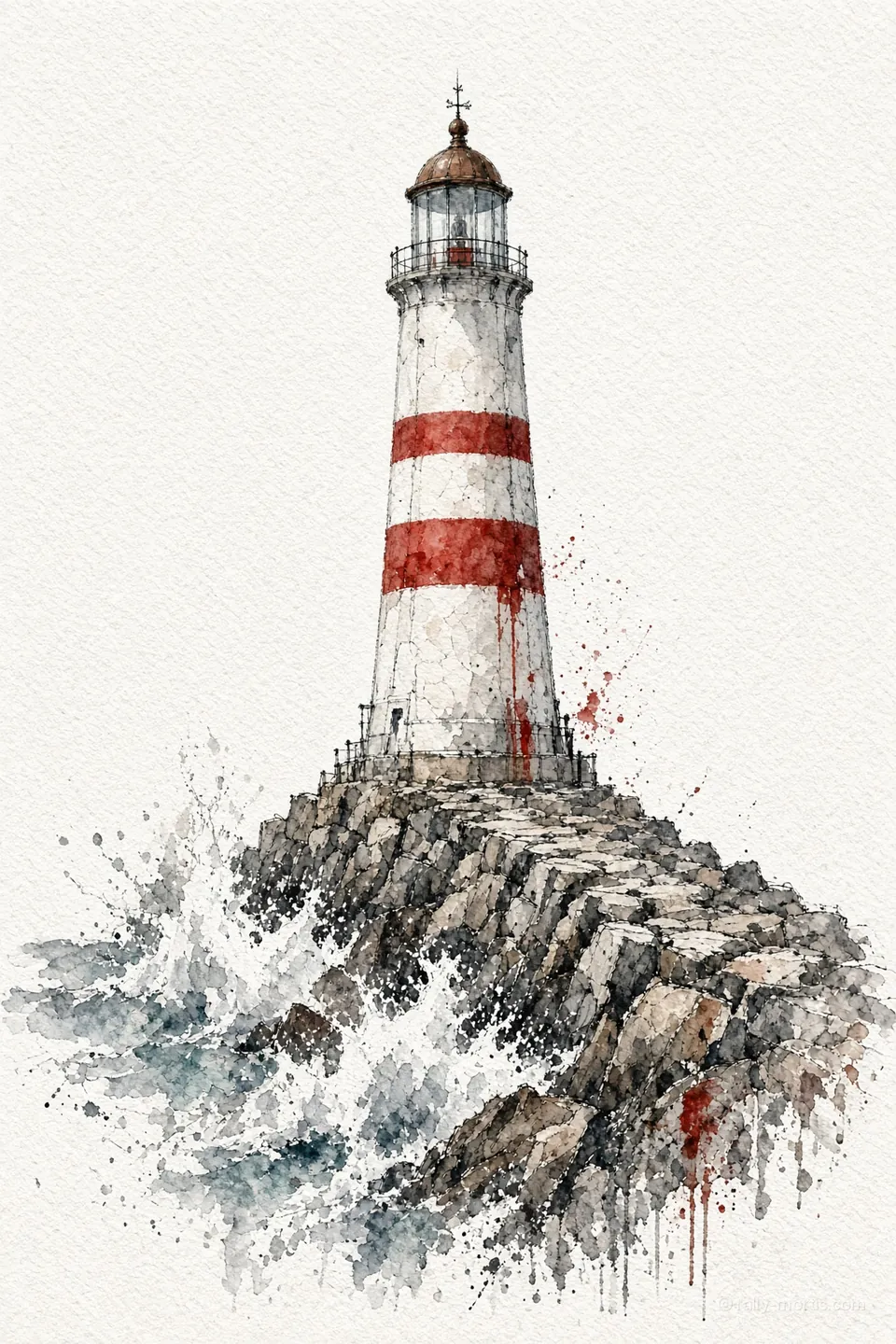Port Saffron lighthouse on the rocks